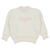 Fendi White Sweater With Logo Embroidered