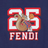 Fendi Navy Blue Cotton Squirrel Sweatshirt