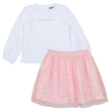 Moschino White & Pink Long-Sleeve T-Shirt & Teddy Bear Skirt Set