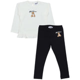 Moschino White Teddy Print Ruffled Tracksuit