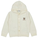 Moschino Off White Teddy-Embroidered Knitted Cardigan