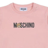 Moschino Pink Teddy Logo Ruffle Dress