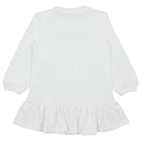 Moschino White Teddy Logo Ruffle Dress