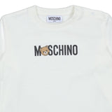 Moschino White Teddy Logo Ruffle Dress