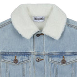 Moschino Blue Sherpa Collar Denim Jacket