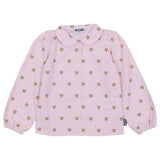 Moschino Pink Teddy Bear Blouse & Blue Denim Jumper Dress Set