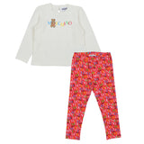 Moschino White Shirt & Printed Trouser Set