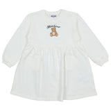 Moschino White Teddy Bear Drop-Waist Dress