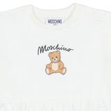 Moschino White Teddy Bear Drop-Waist Dress