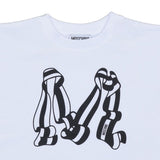 Moschino "M" Ribbon White Print T-Shirt