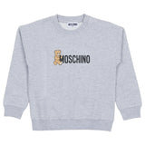 Moschino Grey Kids Teddy Bear Logo Grey Sweatshirt