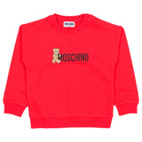 Moschino Red Kids Teddy Bear Logo Sweatshirt