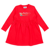 Moschino Red Kids Pencil-Print Red Ruffle Dress