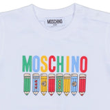 Moschino White Printed Cotton Jersey T-Shirt