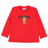 Moschino Red Kids Teddy Bear-Print Long-Sleeves Top