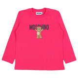 Moschino Pink Kids Teddy Bear-Print Long-Sleeves Top