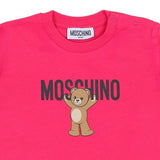 Moschino Pink Kids Teddy Bear-Print Long-Sleeves Top