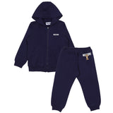 Moschino Navy Blue Kids Teddy Bear-Motif Blue Tracksuit Set