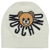 Moschino Off White Kids White Teddy-Embellishment Beanie