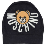 Moschino Kids Black Teddy-Embellishment Beanie