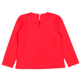 Moschino Red Teddy Bear-Print Puffy Long-Sleeve Regular-Fit Blouse