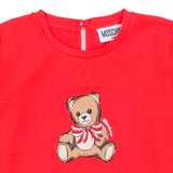Moschino Red Teddy Bear-Print Puffy Long-Sleeve Regular-Fit Blouse