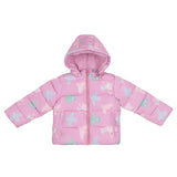 Stella McCartney Pink Jacket Hooded Multi Birds Printed