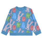 Stella McCartney Blue Sweatshirt Multi Monsters Printed