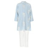 Rang Blue Lotus Kurta Koti Set