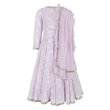 Rang Lilac Yoke Detail Ethnic Dress