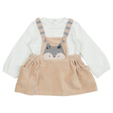 Mayoral Multicolor Dress Dungaree Style Animal Emb