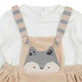 Mayoral Multicolor Dress Dungaree Style Animal Emb