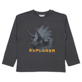 Mayoral Dark Grey T-Shirt With Animal Face Print Label