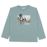 Mayoral Aqua T-Shirt With Animal Print