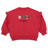 Mayoral Maroon Sweatshirt Crop With Cats Print