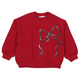 Mayoral Red Sweatshirt Crop With Black Legging Bow Print