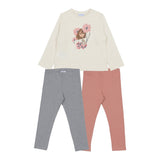 Mayoral White T-Shirt With 2 Leggings Girl