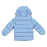 Moncler Blue Teddy-Trimmed Hooded Down Jacket