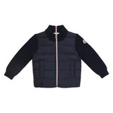 Moncler Navy Padded Wool Zip-Up Cardigan