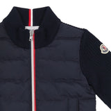 Moncler Navy Padded Wool Zip-Up Cardigan