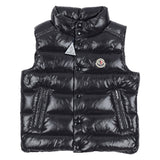 Moncler Black down feather filled logo patch gilet