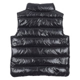 Moncler Black down feather filled logo patch gilet