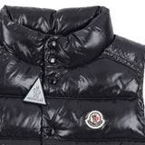 Moncler Black down feather filled logo patch gilet