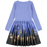 Molo Blue Dress With Autumnal Print