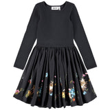 Molo Black Floral Hem Dress