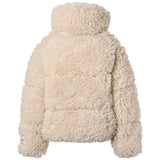 Molo Ivory Fluffy Faux Fur Jacket