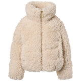 Molo Ivory Fluffy Faux Fur Jacket