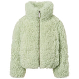 Molo Green Fluffy Faux Fur Jacket