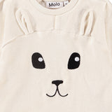 Molo Ivory Velour Animal Face Sweatshirt