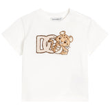 Dolce & Gabbana White Jersey T-Shirt With Leopard Print